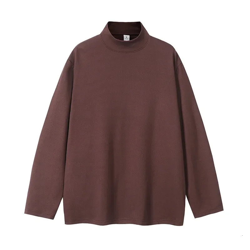 German Velvet Casual Warm Sweatshirt Mens Turtleneck Bottoming Shirt Longsleeved Tshirt Thermal Inner Layering Pullover Men 240930