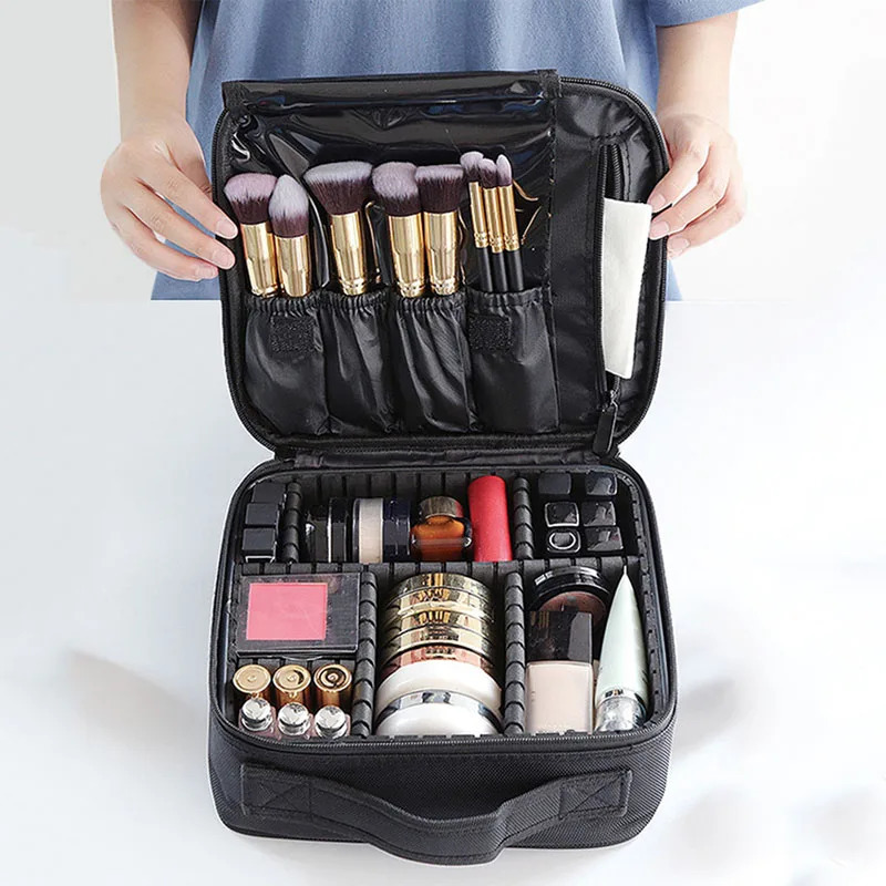 Female travel makeup bag waterproof essential beauty brush embroidery tool storage makeup box professional makeup box 241008