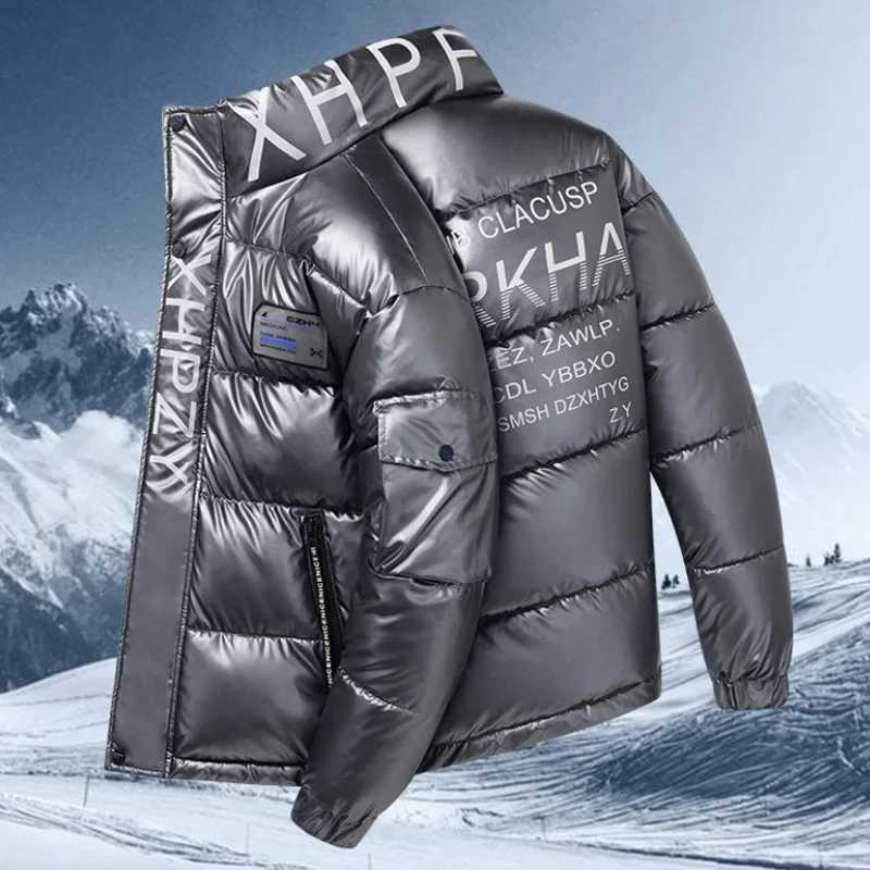 Men's Down Parkas Winter Parka down cotton apron jacket mens vertical collar thickened warm trend casual warm mens waterproof Y2410098MZJ