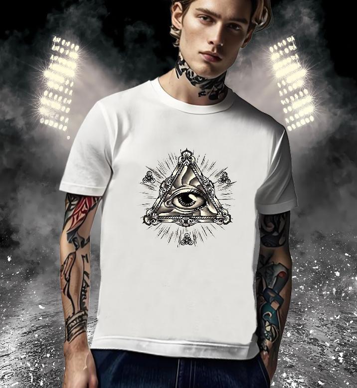 Wholesale T Shirt For Man 100% Cotton 230g eye of the devil Daily Outfit Custom Big Size Short Sleeve Soft Tshirt for Man Woman New Arrival Clothes