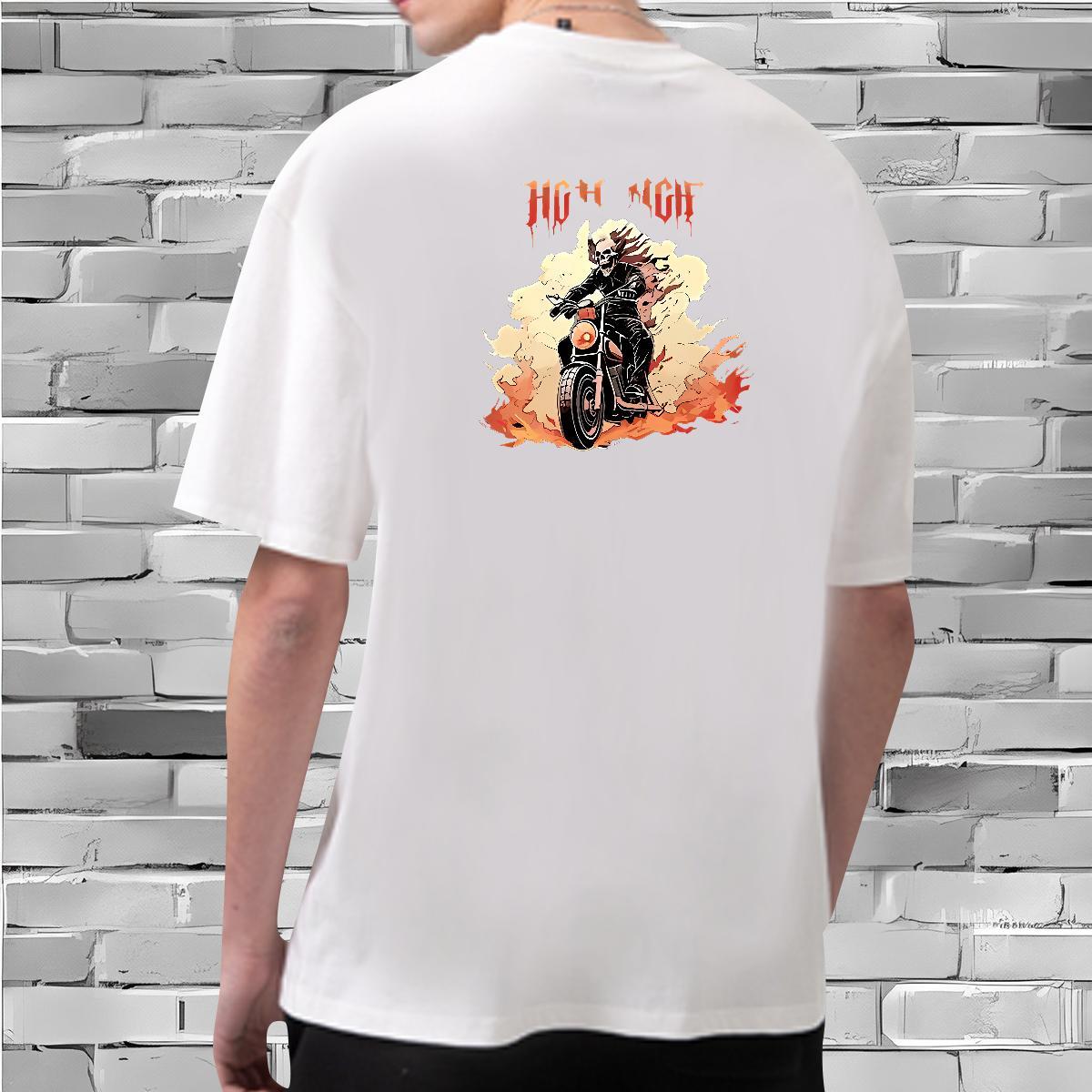 Classic Mens T Shirts 230g Pure Cotton skull Casual Daily Wear White Plus Size Breathable Crew Neck Men Clothes T-Shirt 2024 New Tops Shirt