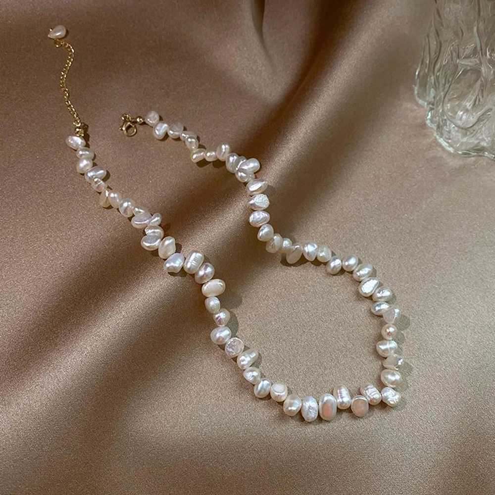 Simple Imitation Pearl Necklace Adjustable Elegant Irregular Beads New Trend Date Wedding Party Jewelry Women Girls GiftX241009