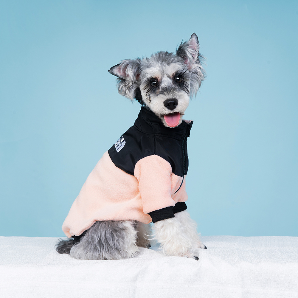 Soft Warm Fleece Dogs Hoodie Splicing Designer Dog Apparel The Dog Face Coats Pet Winter Jacket Cold Weather Clothes for Small Medium Dogs XXXL Black 