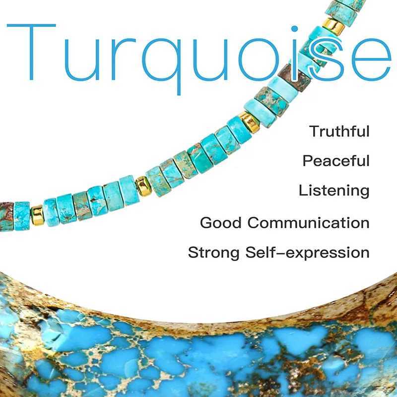 Heishi Style Boho Natural Turquoise Gemstone Beaded Choker Necklace for Women Girls Summer Must-have Jewelry clavicle chainX241009