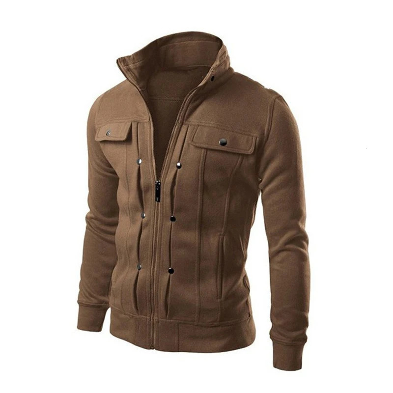 mens casual jacket stand up zipper sweatshirt spring and autumn cardigan mens coat outdoor travel suit 241007 - view 6