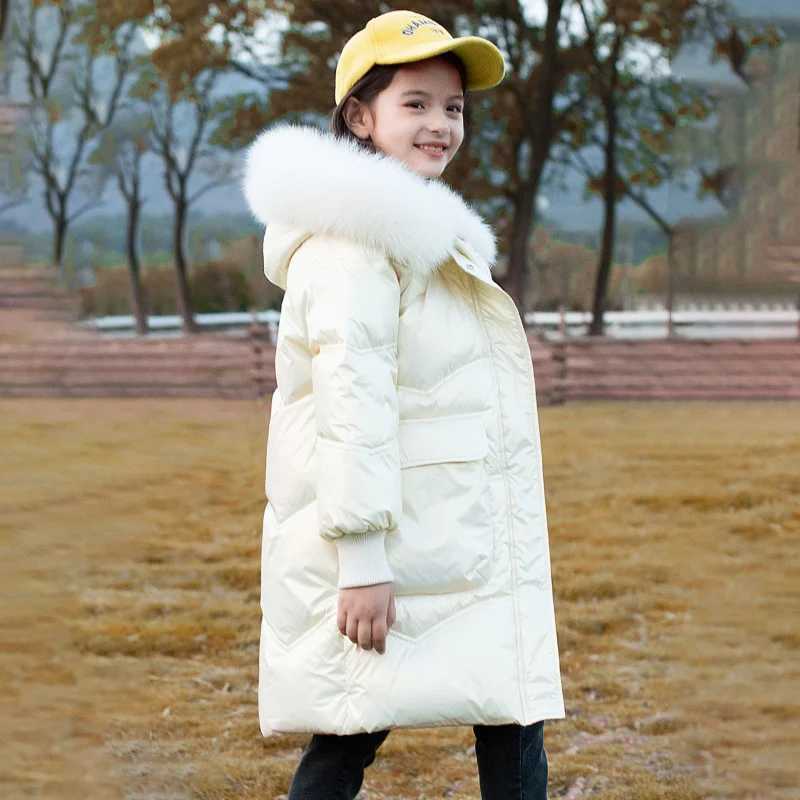Down Coat 2024 Winter warm Down jacket s toddler girl clothes Children Thicken Parka Waterproof Hooded clothing Outerwear snowsuit coat H241010