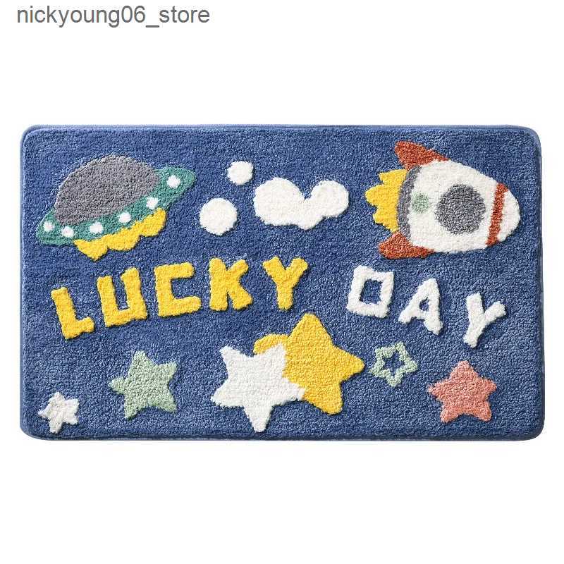 Non-Slip Bath Mats Cartoon Space Series Bath Mat Super Soft Absorbent Fiber Foot Mat Thick Flocked Quick-drying Non-slip Bathroom Rug L240910
