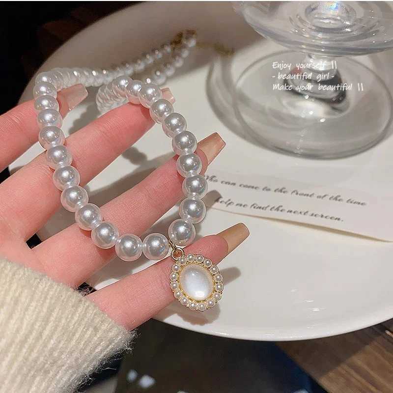 Korean Elegant Imitation Pearl Beads Necklace for Women Ladies Fashion Opal Pendent Necklace Choker Wedding Party Jewelry GiftX241009