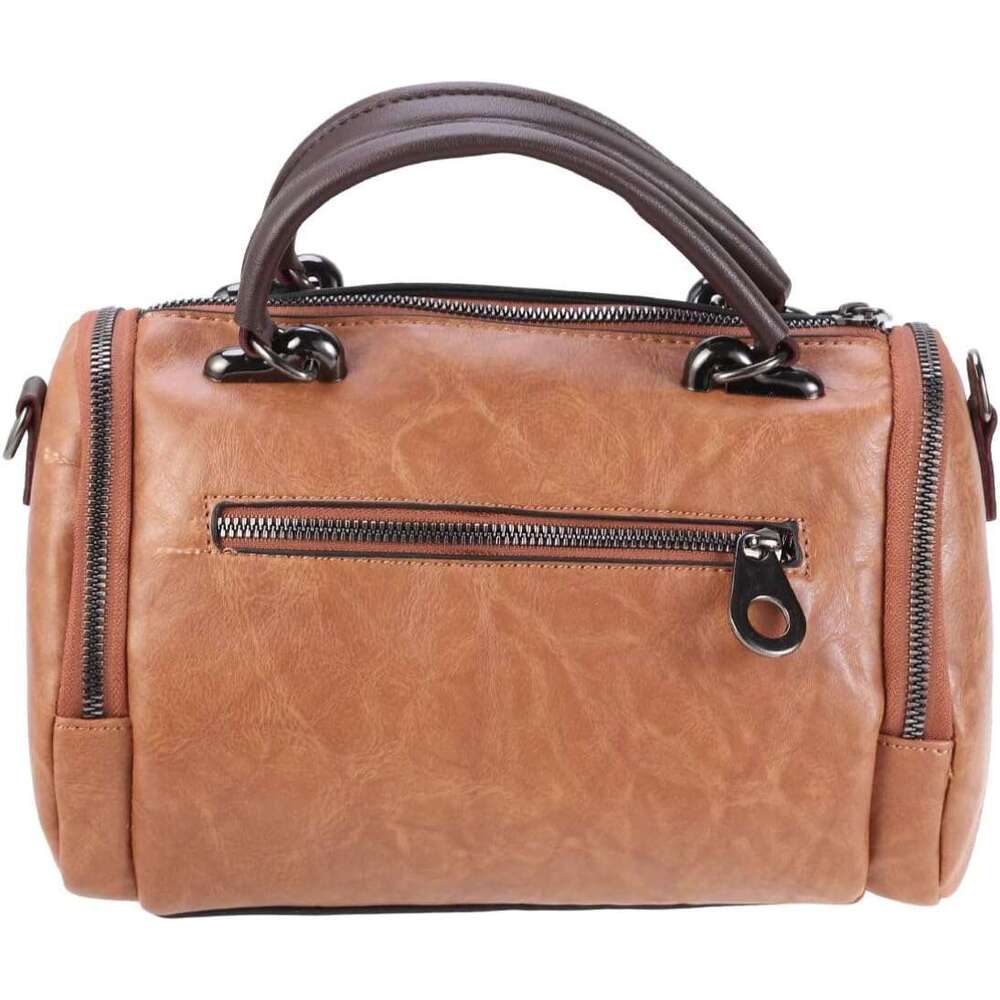 Pillow Bag Woman Portable Shoulder Handbags Dual-use Boston Barrel Crossbody Handbag (Red)