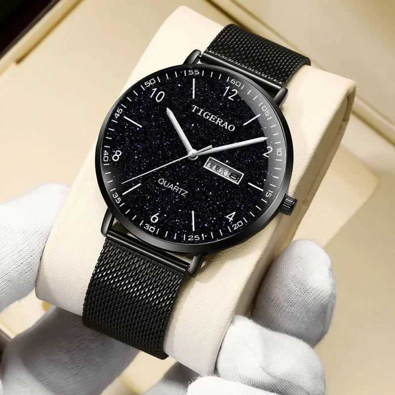 Luxury Mens Student Watches Campus Casual Trend Starry Sky Dial Wristwatch Ultra Thin Waterproof Night Light Watch reloj hombreX241010