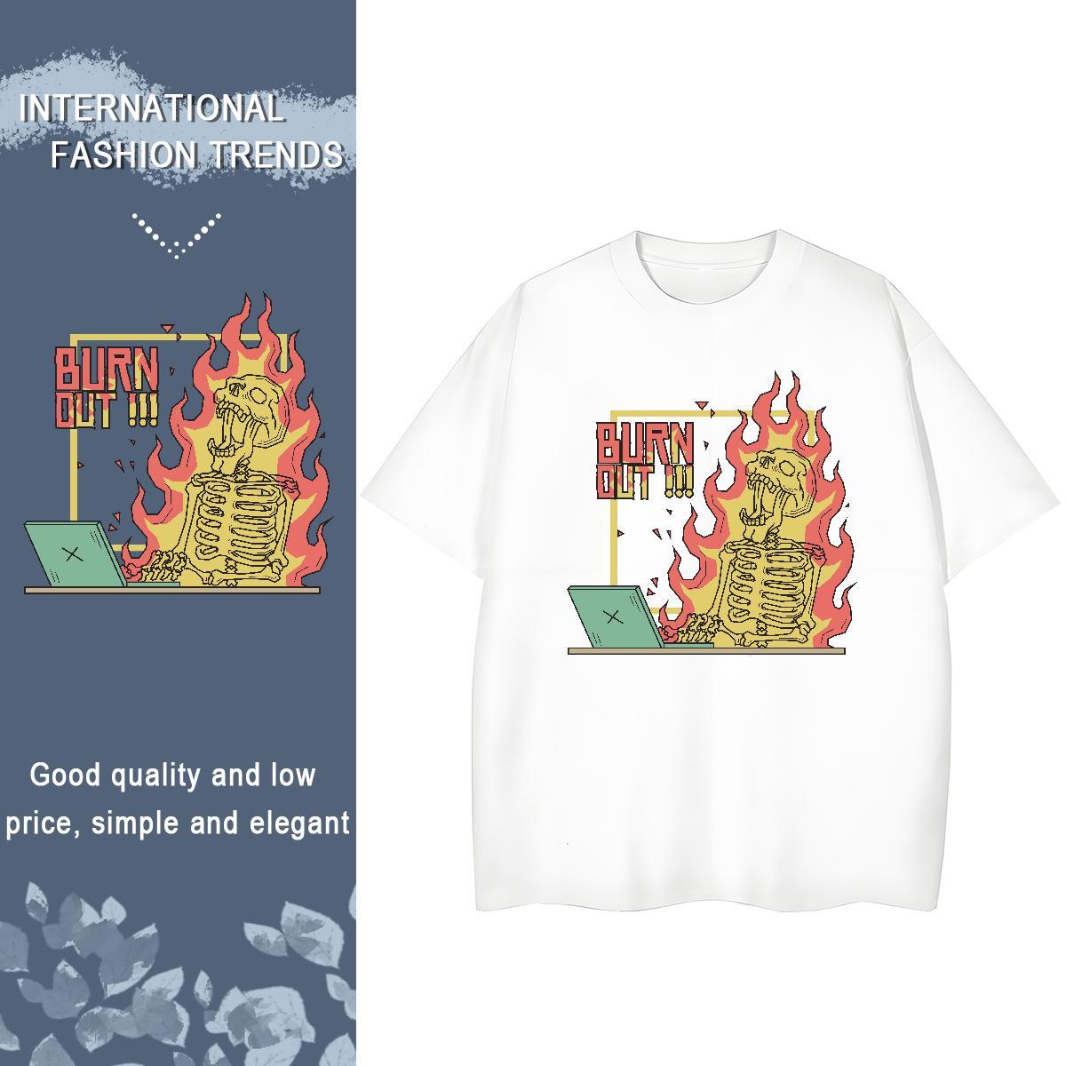 Classic T shirt 230g Cotton skull Sports Casual Anime Breathable Short Sleeve Couples T Shirts Custom Clothings