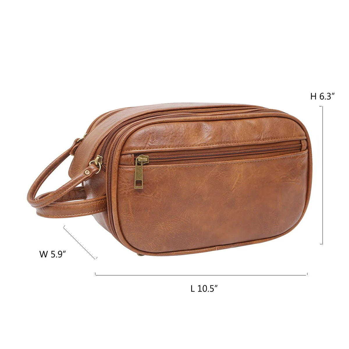 High capacity soft PU leather toilet bag portable waterproof travel makeup bag 2024 mens style 241008
