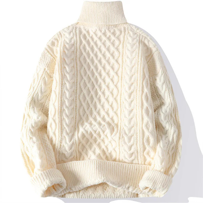 High quality mens turtle neck sweater solid color knitted sweater mens casual knitted sweater winter warm knitted sweater 241007