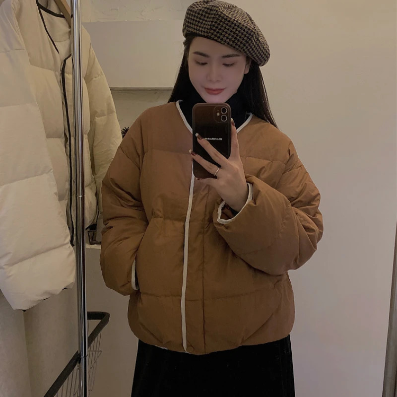 Short Style Puffer Parka Retro Thicker Warm Soft Allmatch Harajuku Daily Fashion Casual Zipper Chic Streetwear Jackets 240930