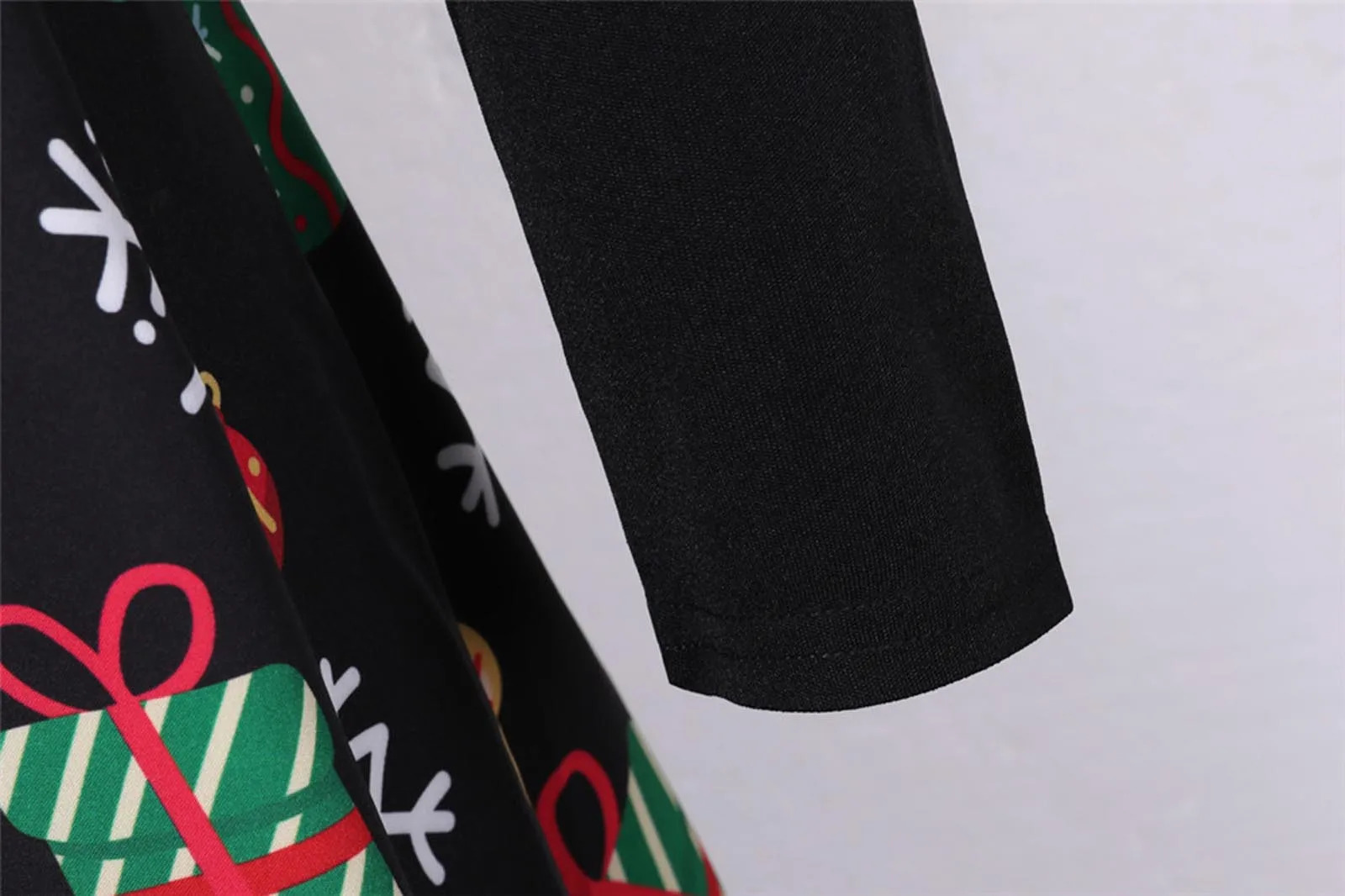 Black Christmas Print Vintage Dress Women Swing Robe Pinup Sexy V Neck Long Sleeve Party Dresses 2024 Autumn Vestido A-Line 241010