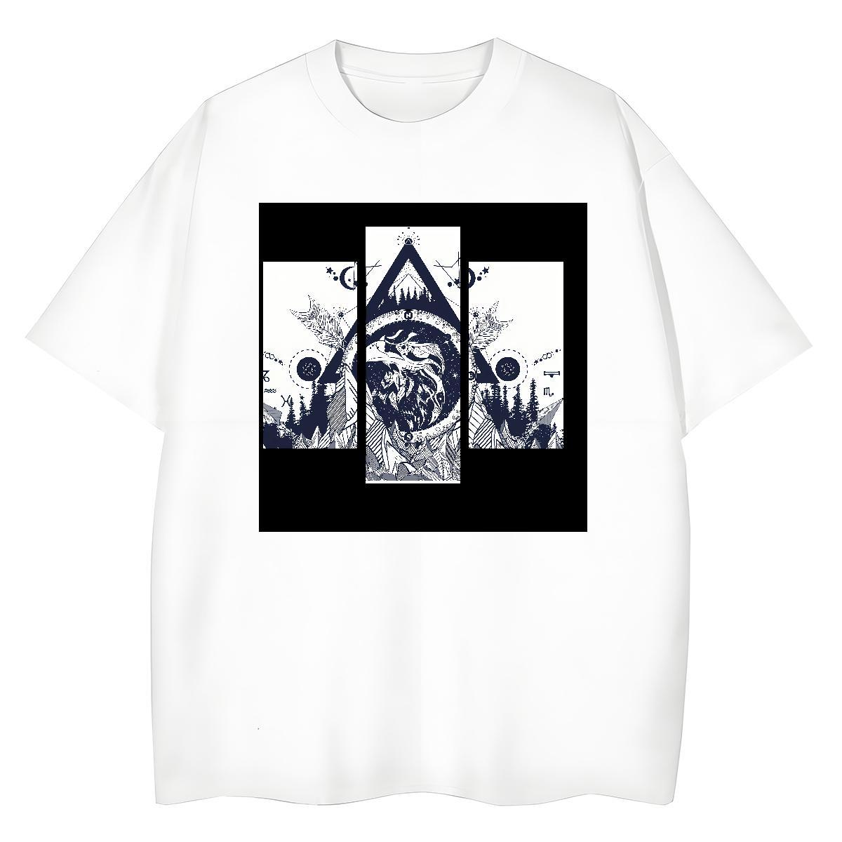 New Arrival T Shirt For Woman 230g 100% Cotton Crew Neck Breathable Casual Beach eye of the devil Women Tshirts Wholesale Black White Clothes Shirt