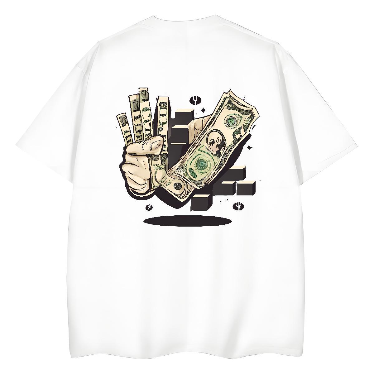 Fashion T shirt 230g Pure Cotton Short sleeve Soft Home Outdoor money Lady T shirt Wholesale DIY Printed Top Shirts