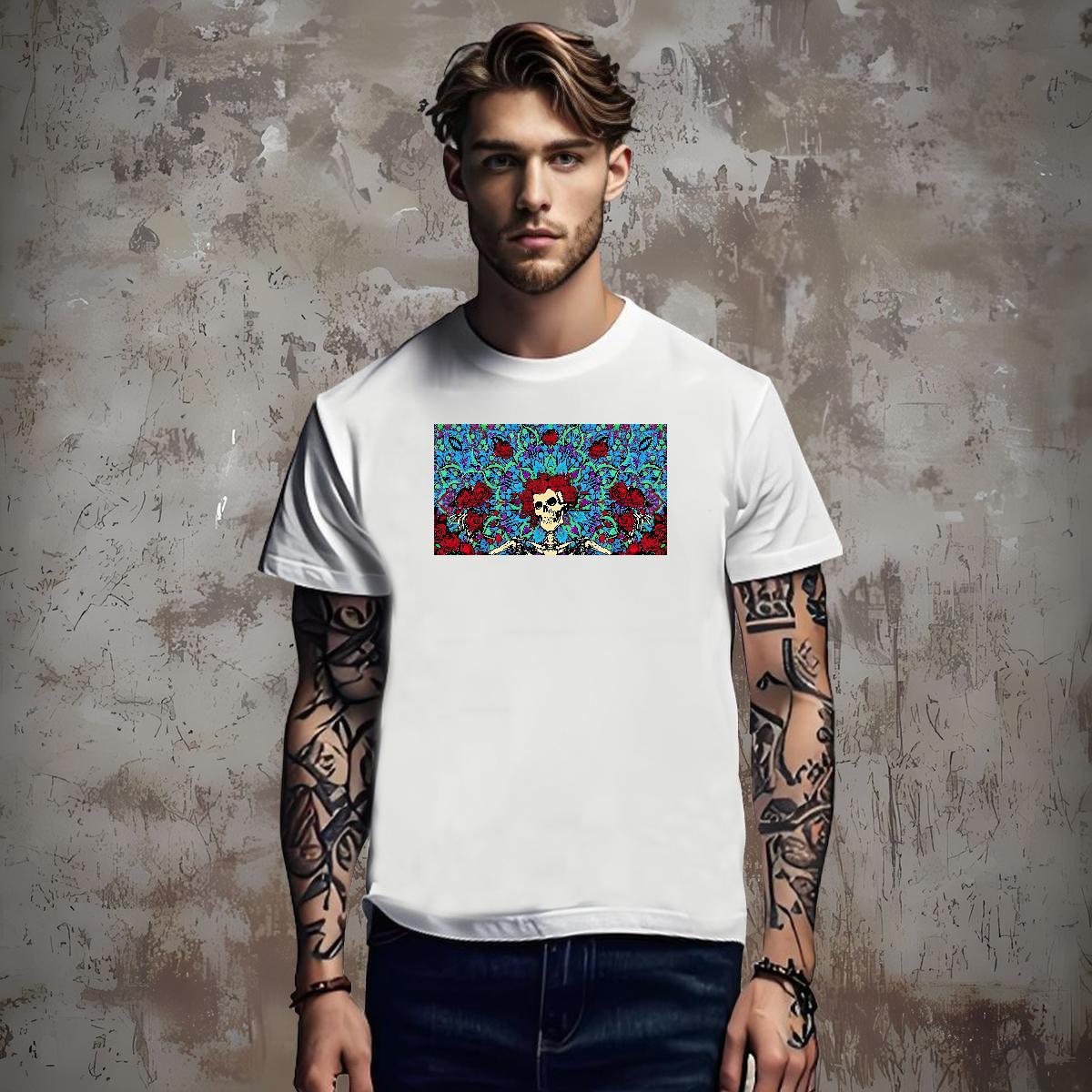 TOP Quality Men T Shirts 230g 100% Cotton skull Street Casual Customized O-Neck Short Sleeve Tshirts Factory Direct Tee Shirt