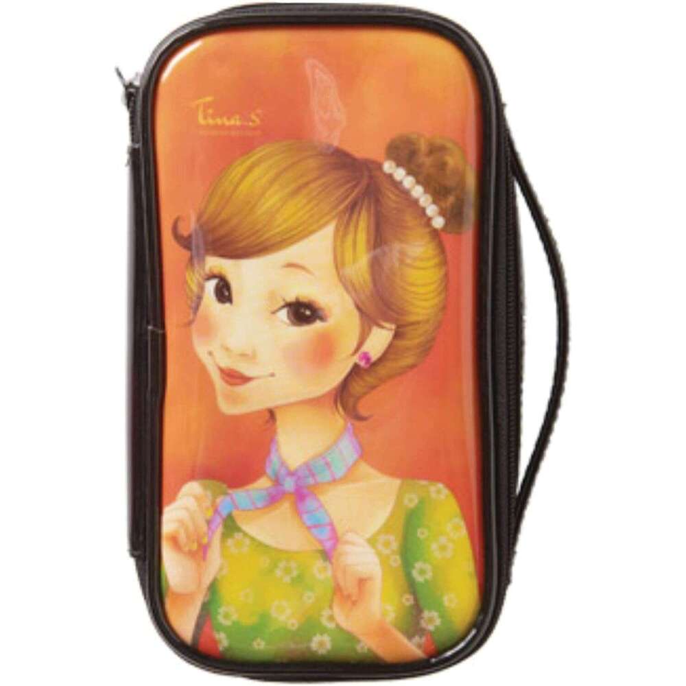 Korean Beauty FASCY Handle Pouch Water-Resistant Travel On The Go Zipper Womens Girls Nylon Carrying Case for Cosmetics Makeup Toiletry Accessories Co