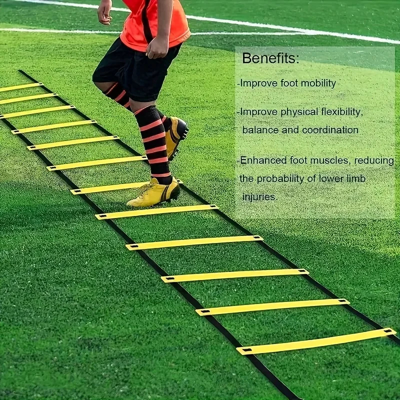 1 set of football training agile ladder with marking plate drag parachute nail hinder speed movement 241008