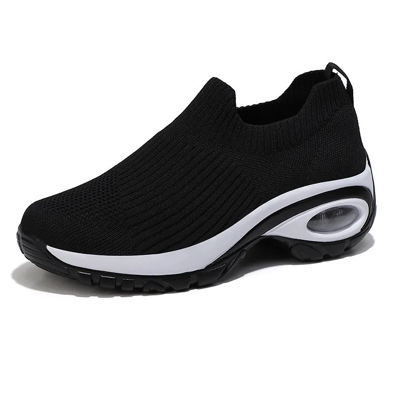 Women Summer New Breathable Fly Weave Mesh High Elastic Soc Casual Cloth Shoes Red
