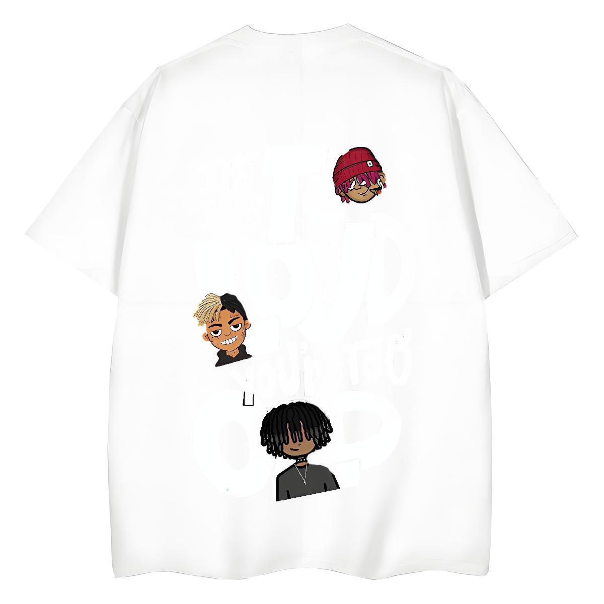 2024 DIY T-Shirts 230g Cotton Breathable Crew Neck Casual Beach portrait Unisex Tshirts Loose Plus Size Cartoon Top Tees