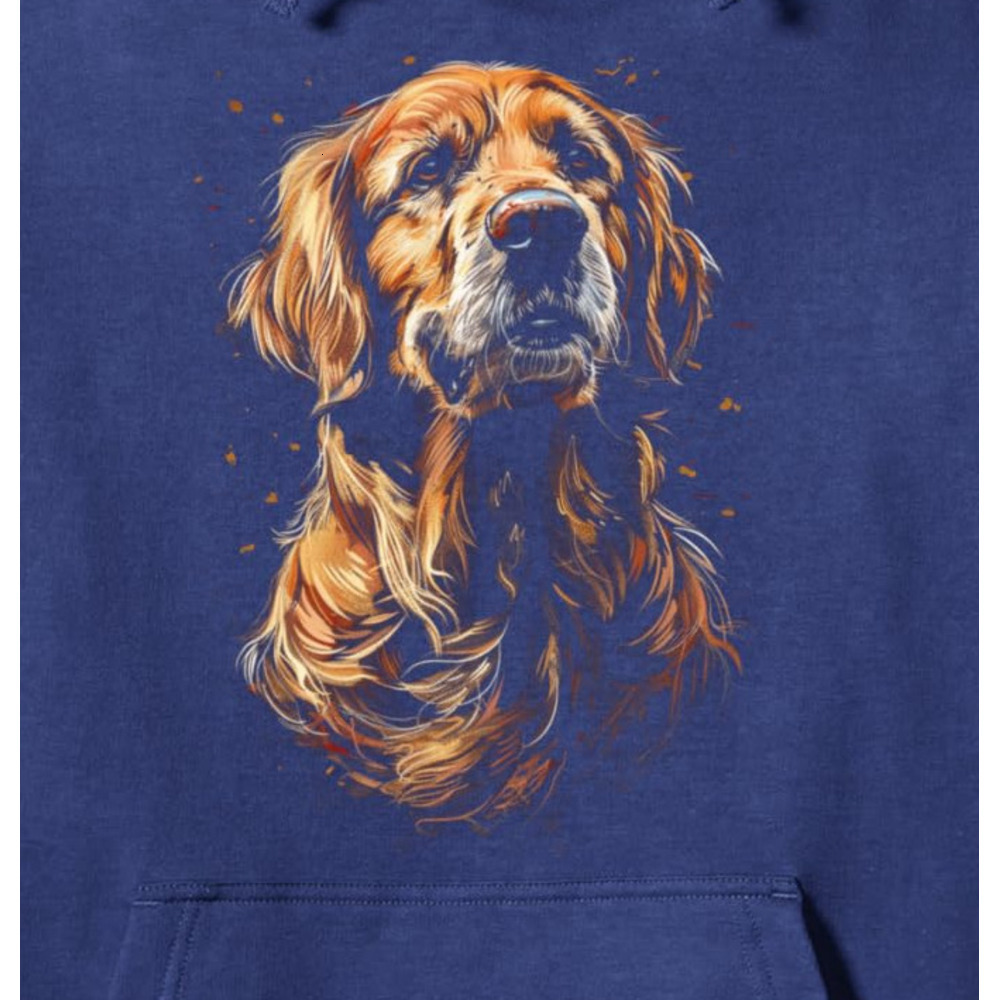 Hoodie for Mens Womens Dog Lover Golden Detailed Artistic Dog Portrait Animal Art Pullover Hoodie Graphic Hoodies sweatshirt Pullover Long Sleeve