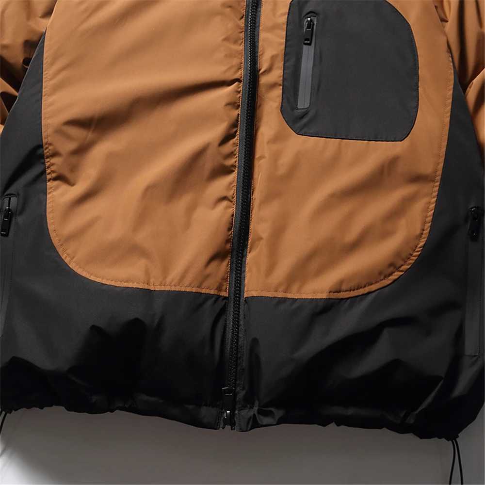 Men's Down Parkas 2024 Winter Goods Parkas Jacket Mens Color Block Splicing Work Warm Thick Jacket Coats Hooded Parka Mens Paddle Coat Y241009ITU