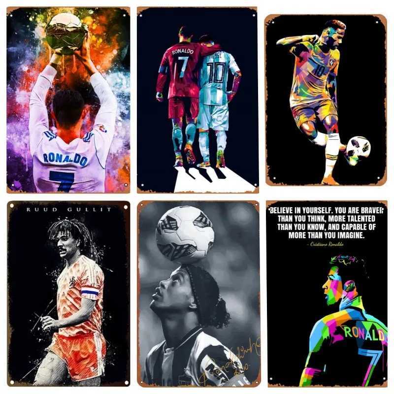 Metal Tin Poster Football Sport Retro Metal Tin Sign Plaque Poster for Bar Club Wall Decor Retro Home Vintage Wall Plate PendantXJ241010