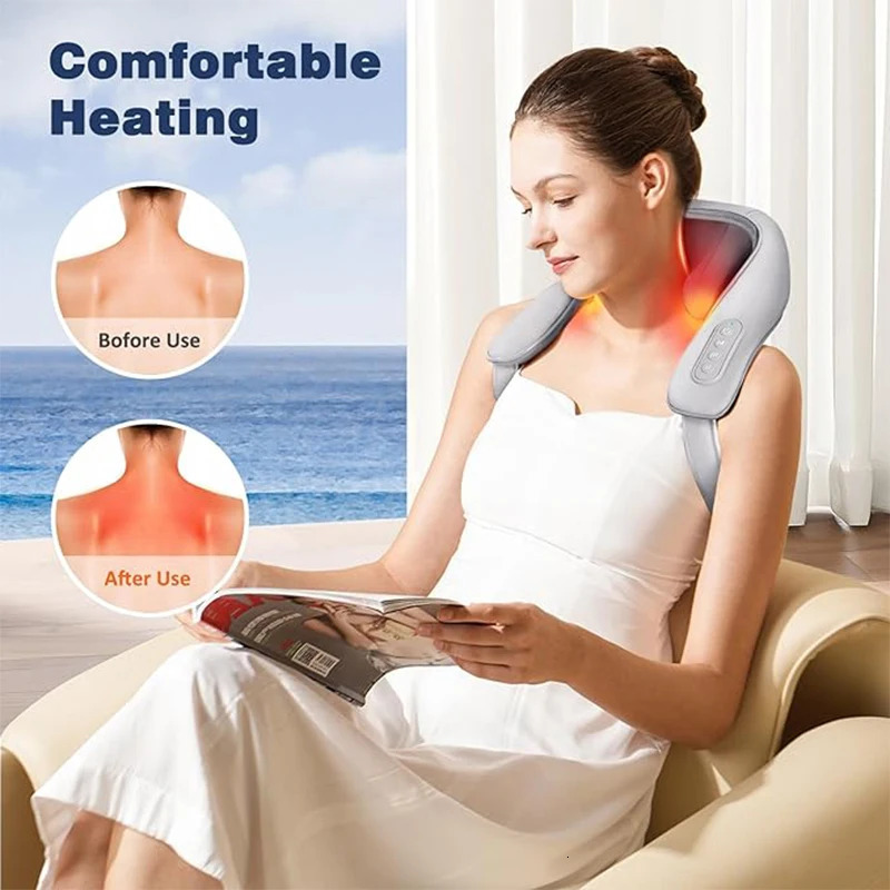 Neck massager with finger pressure neck and shoulder massage pillow used for neck trap back and leg pain relief electric massager 241008