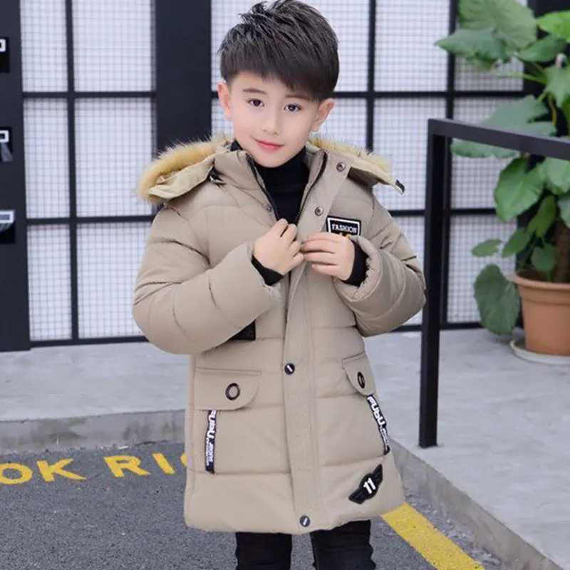 Down Coat New childrens clothing Coats Plus thick velvet jacket with detachable hat suitable for park winter cotton padded boys H241010