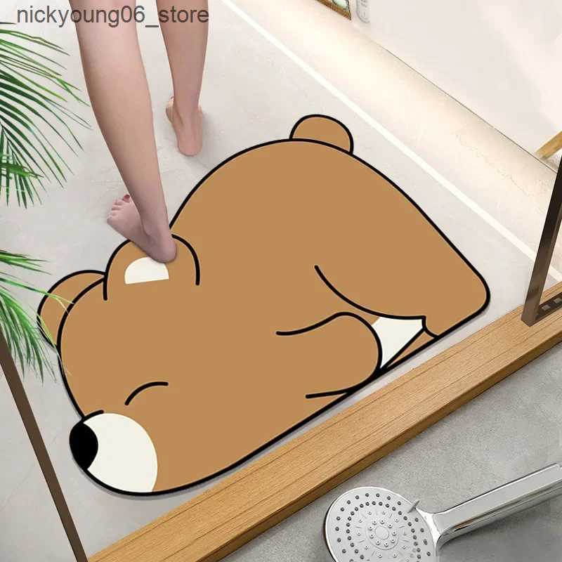 Non-Slip Bath Mats Cartoon Panda Bathroom Bath Mat Absorbent Bathroom Rugs Non Slip Entrance Doormat Toilet Carpet Home Decor Room Floor Mats L240910