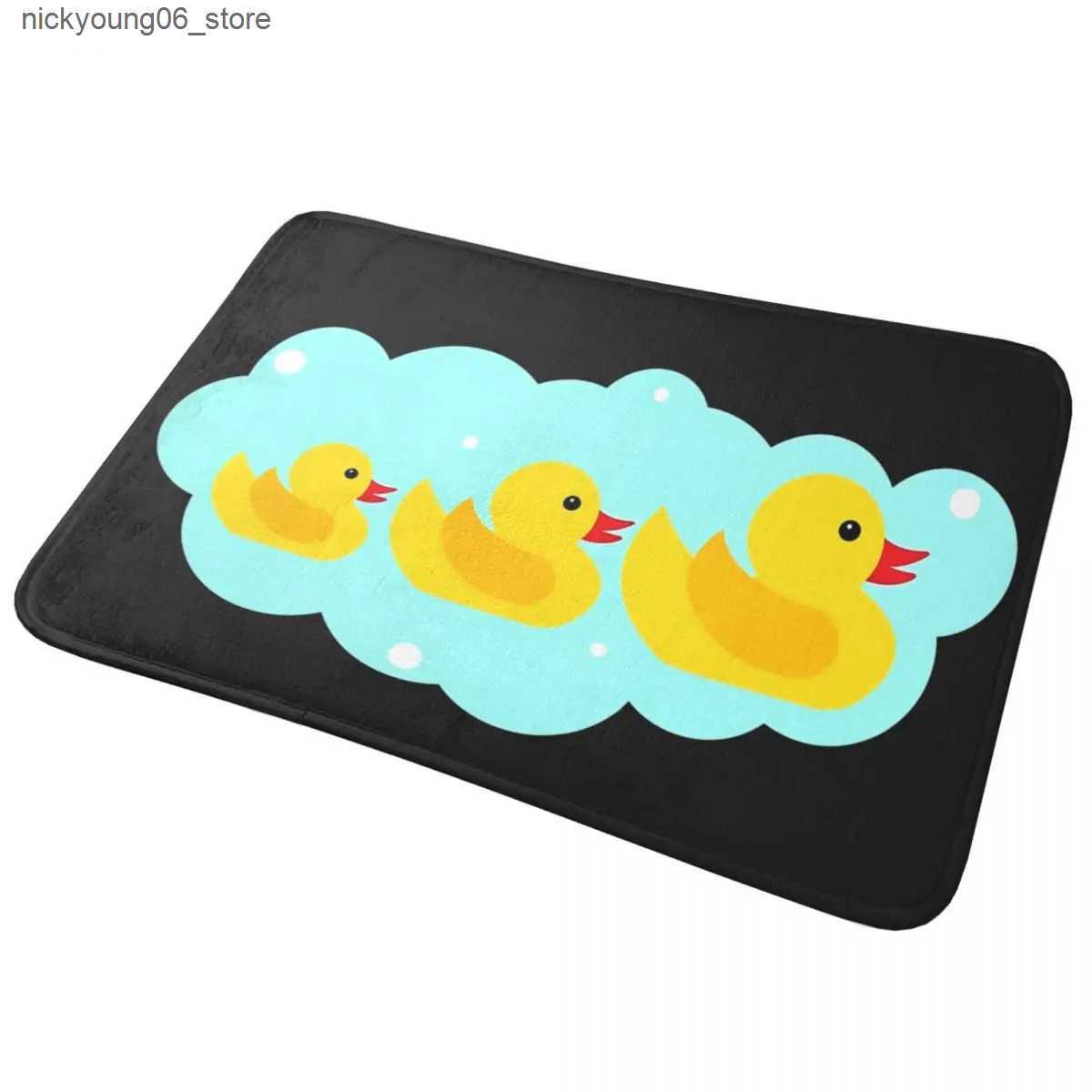 Non-Slip Bath Mats Bath Mat Kitchen Shower Door Yellow Bathtime Rubber Ducks Family Foot Mat Cartoon Toilet Pad Fast Dry Anti Slip Bathroom Mats L2409