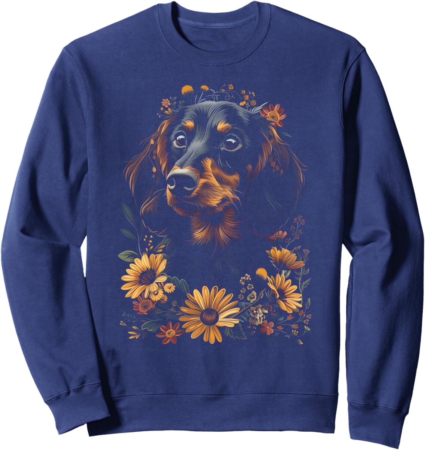 Long Sleeve Shirts for Men sweatshirt Dachshund Floral Dog Mom Dad Cute Gifts Graphic Tees Men Sweatshirt T shirt Tee Streetwear Casual tops clothes c