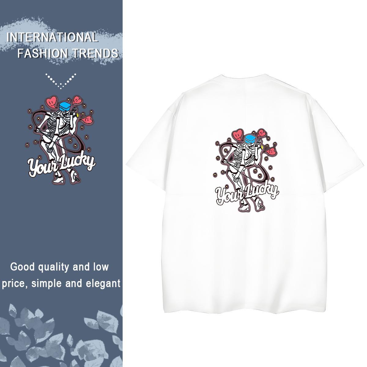 2024 Casual Women T Shirts 230g Cotton Breathable Street skull Couples T Shirts 5A Skull Clothings