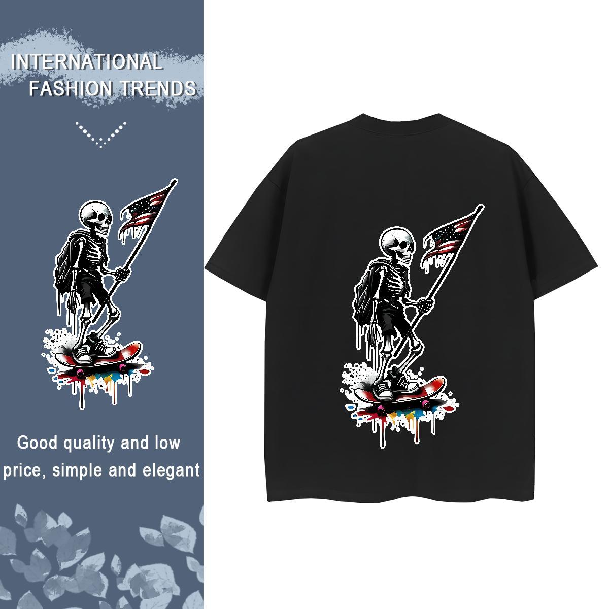 Fashion New T-Shirts for Women 230g 100% Cotton Comfortable Street national flag Tshirt for Man Woman Soft Anime Top Shirts