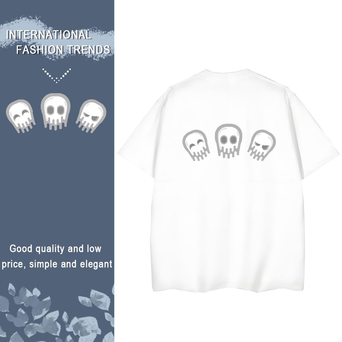 Factory Direct T Shirt For Woman 100% Cotton 230g Crew Neck Breathable Casual skull Women Tshirts Free Shipping Floral Print Clothes Shirt