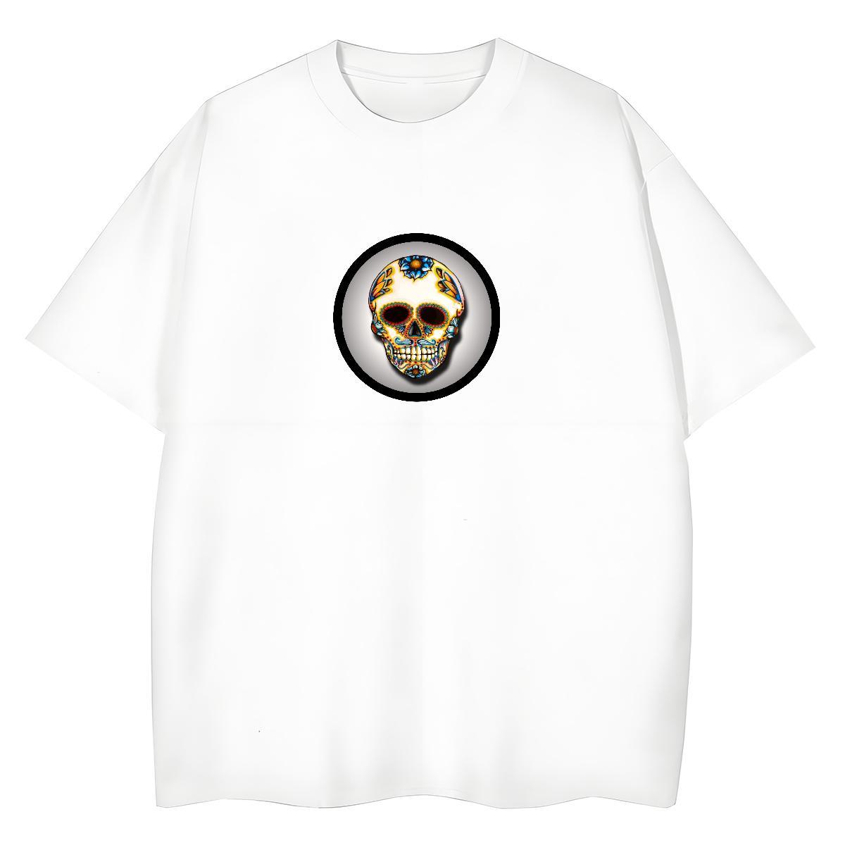 New Woman T Shirts 230g Pure Cotton Short sleeve Soft Street Wear skull Woman Tshirt Lady Custom Print Plus Size Tshirts