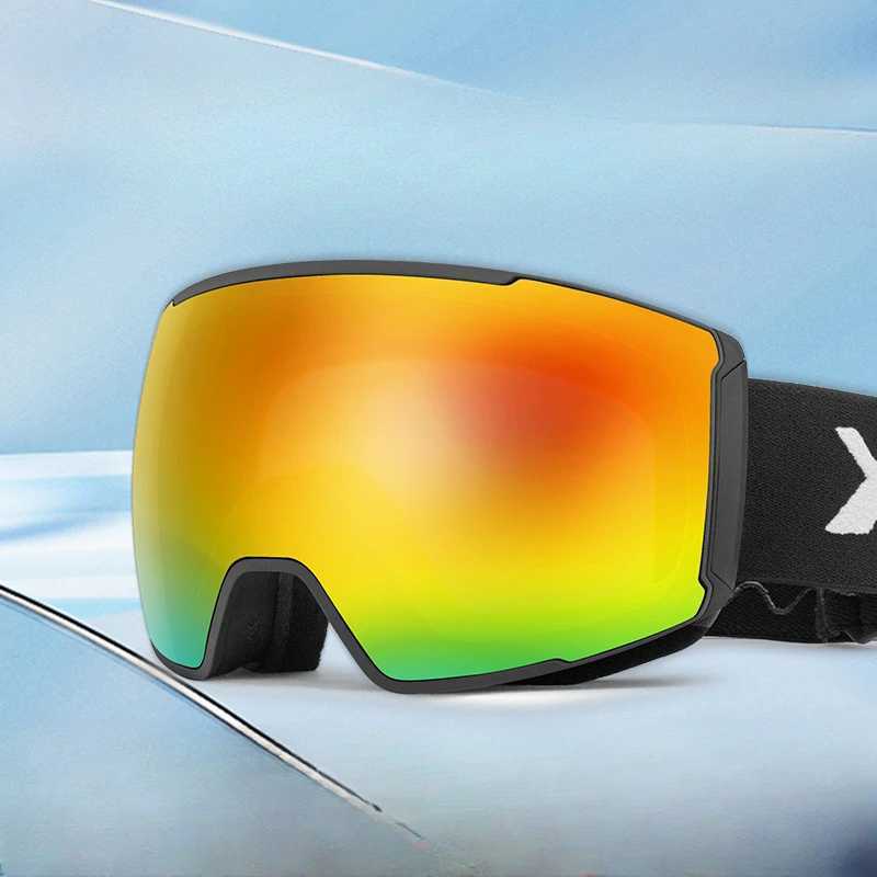 Double layer magnetic ski goggles anti fog goggles winter outdoor sports cycling mountain protection sled equipment CL241010