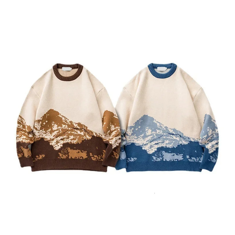 Mens Sweater Korean Fashion Round Neck Loose Sleeved Knitted Pullover High Quality Casual Male Sweaters Men Clothing 240930