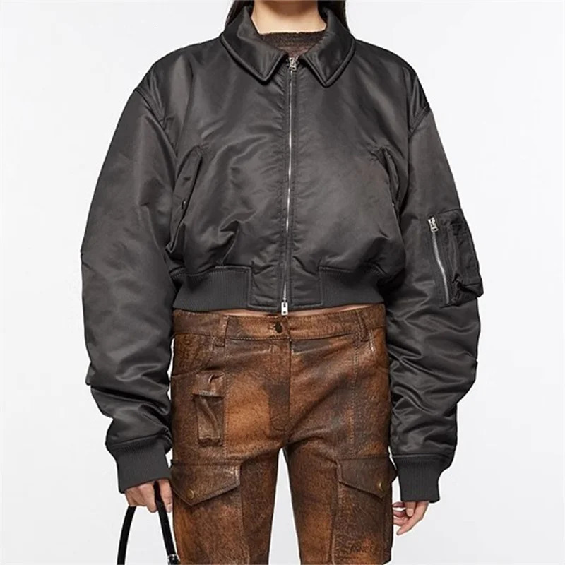 Womens Winter Jacket Autumn Jacket Baseball Collar Slim Fit Suitable for Womens Jacket Bomber Jacket y2k Cotton Pad Jacket 240930