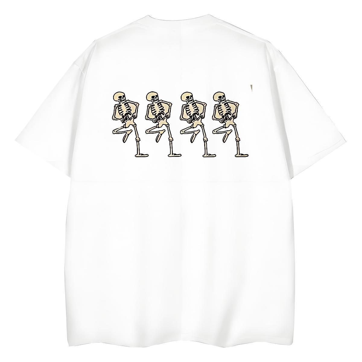 Stylist T-Shirts 230g 100% Cotton Round Neck Short Sleeve Daily Outfit skull Unisex Tshirts Soft Plus Size Custom Top Shirts