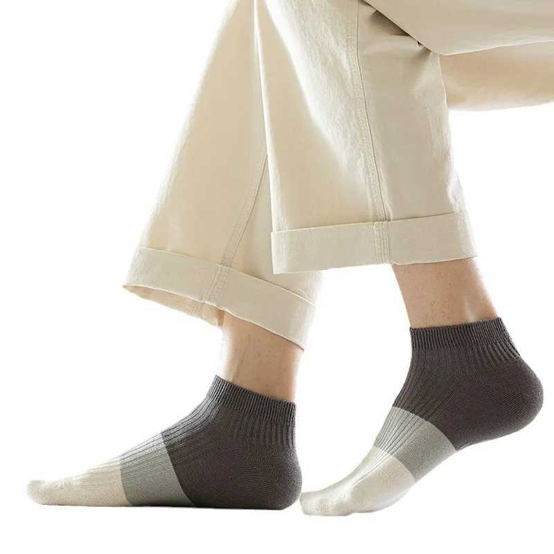 5 pairs of mens cotton Ank socks low cut breathable and comfortable soft and thin casual sporty and fashionable non slip womens boat shortsW241010