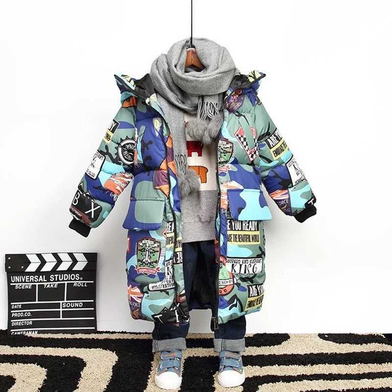 Down Coat New Boys Clothes Girls clothing Winter Coats Children Jackets Baby Thick Long parka s Warm Outerwear Hooded Snowsuit Overcoat H241010