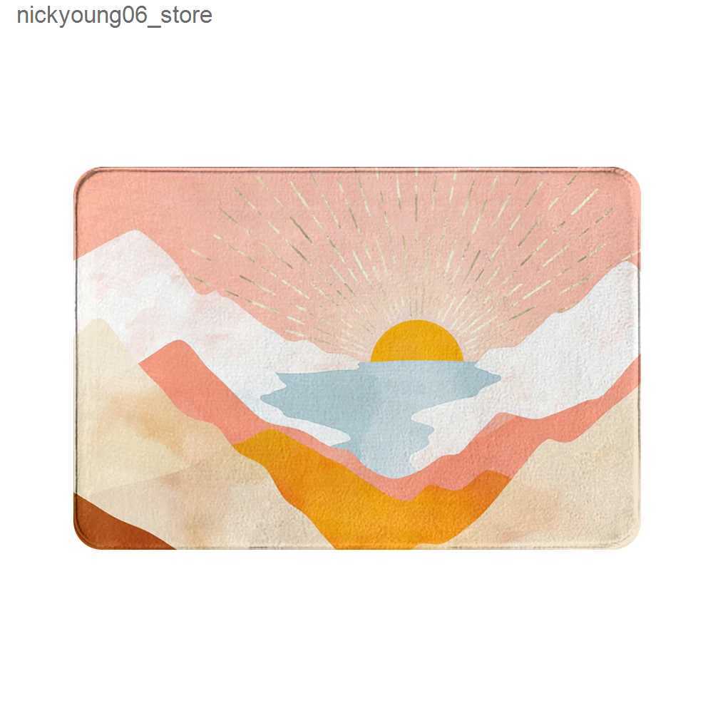 Non-Slip Bath Mats 1PCS Marble Doormat Kitchen Carpet Anti-Slip Nordic Style Colorful Marble Map Rubber Bottom Door Floor Room Dustproof Mats L240910