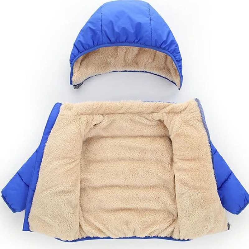 Down Coat Solid color jacket zipper opening front hooded cotton lining jacket suitable for boys and girls black/dark blue/royal blue/red H241010