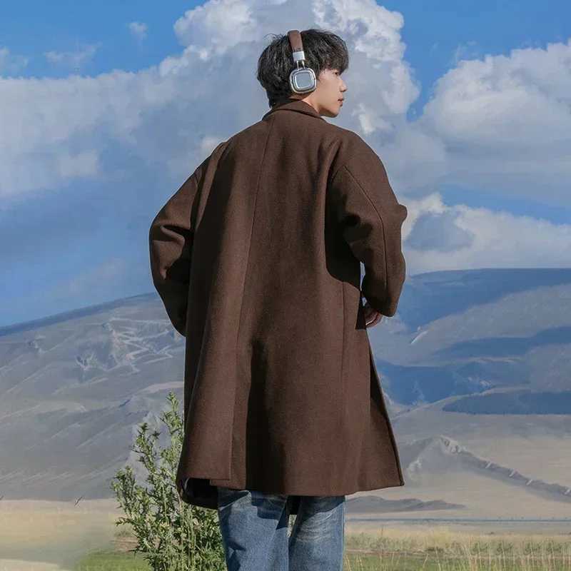 TFETTERS Brand Japan Woolen Overcoat Man Casual Autumn Winter New 2024 Thickening Windbreak Coat Male Daily Vintage Clothing LX241010