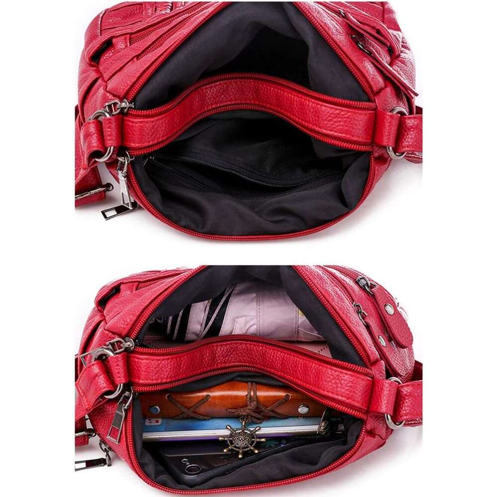 Shoulder Women, Soft PU Leather Purses with Multi Pockets Crossbody Bag Pocketboo for Daily Use Travel