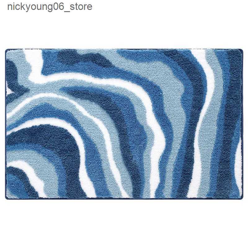 Non-Slip Bath Mats Bathroom Mat Flocked Quick-Drying Anti-Slip Simple Thicken Large Capacity Absorbent Water Bath Rug Soft Bathtub Side Carpet Mats L2