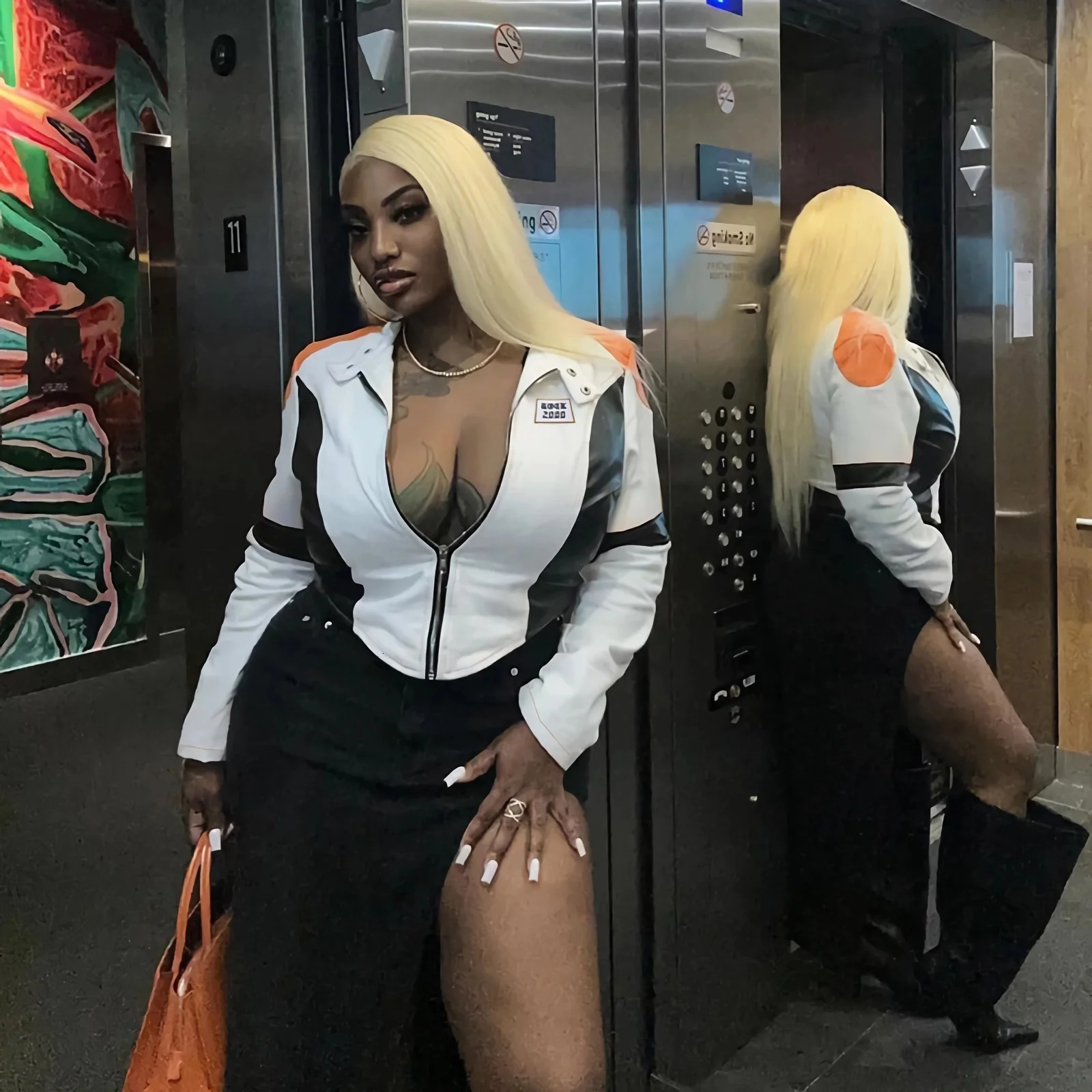 Hipster long sleeved womens letter printed short jacket Versatile Street Style Uniform Trendy Coat baseball jacket 240930